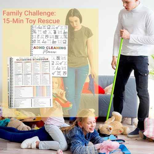 Adhd Cleaning Planner,Household Cleaning Planner, Daily, Weekly And Monthly House Cleaning Schedule And Checklist, Kitchen Bathroom Bedroom Specific Cleaning Schedules