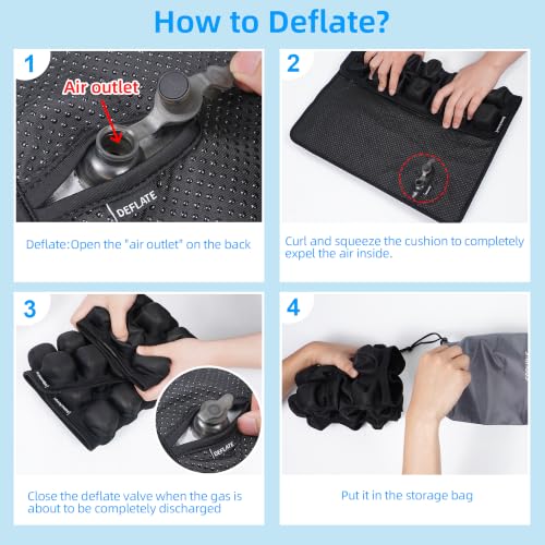 Travel Airplane Seat Cushion for Long Flights – Inflatable Comfort Pad
