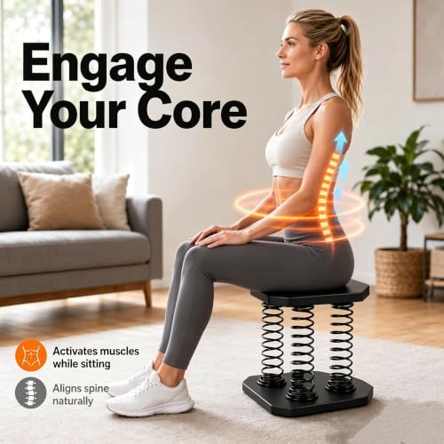 Deep Squat Stool with Springs – Posture Support, Core Activation, Pre-assembled Stainless Steel