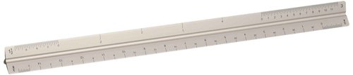 ALVIN Aluminum Architect Triangular Scale Model 2200M-1 Ruler for Drafting and Drawing, Great for Students and Professionals, Architects and Drafters, Anodized Aluminum - 12 Inches