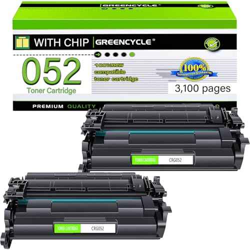 greencycle Compatible Toner Cartridge Replacement for Canon 052 CRG-052 High Yield Toner for ImageCLASS MF426dw MF424dw MF429dw LBP214dw LBP215dw Printer Ink (Black, 2-Pack)