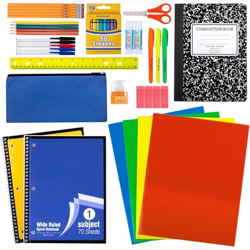 Trail Maker School Supplies Kit 45 Pieces for Grades K-12, Classroom & Home