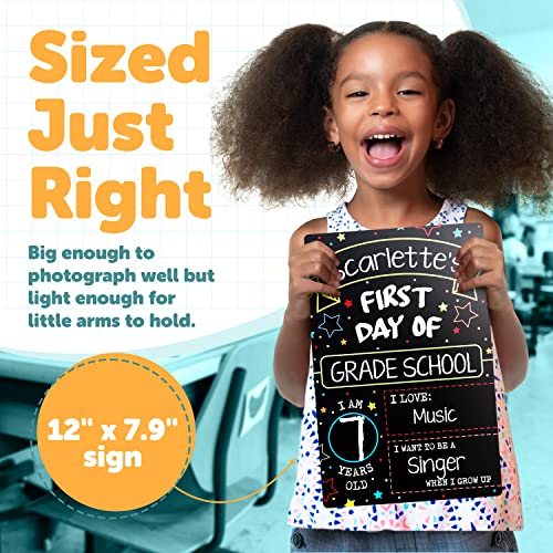 First Day Last Day of School Sign - Double Sided Dry Erase Board 8x12 Inches