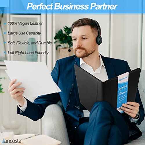 5 Pack Business Padfolio Portfolio with Letter Size Writing Notepads (New Black 5 Pack)