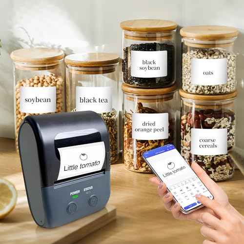L7 Label Maker Machine with Tape, Thermal Label Printer Easy to Use for Office, Home, Business, 2 Inch Label Maker with 1 Roll of 1.97 * 1.18inch White Label Paper
