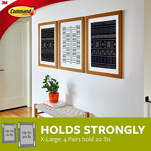 Command X-Large Picture Hanging Strips (20 lb) 16 Pairs, Black - 32 Strips