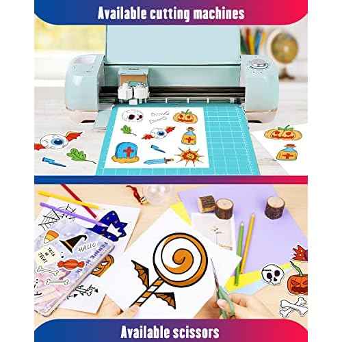Glossy Sticker Paper Printable Vinyl for Inkjet Printer Adhesive White Decals Waterproof Quick Drying Tear Resistance Labels Letter Size 8.5x11 in for Craft,Scrapbook