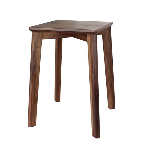 GLIBBUL 18-Inch Walnut Wood Stool, Stackable Backless Wooden Seating Solution with Square Top Anti-Slip Felt Pad for Kitchen, Rooms, Office, Studio, Garden (1)