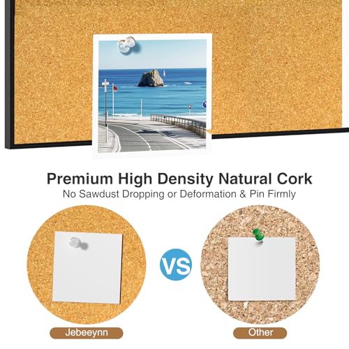 Black Cork & Whiteboard Combo - 18x24 Inches Wall Vision Board with Markers