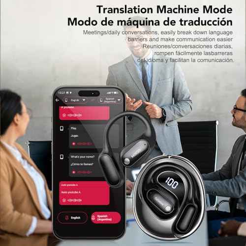 MINISO MS190 AI Translation Earbuds Real Time, 135 Language Translator Earbuds with APP, Open Ear OWS Translating Headphones, Audifonos Traductores Ingl?s Espanol Fit iOS and Android