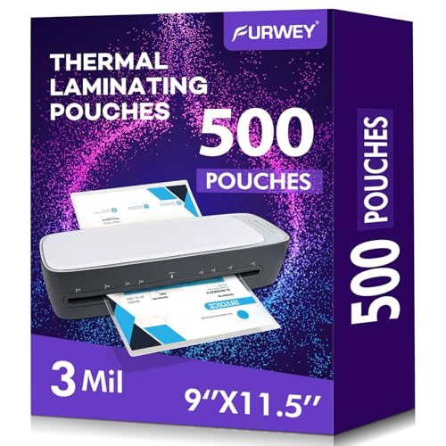 500 Pack Laminating Sheets, Holds 8.5 x 11 Inch Sheets, 3 mil, 9 x 11.5 Inches Thermal Laminating Pouches Lamination Sheet Paper for Laminator, Clear, Letter Size, Office and School Supplies