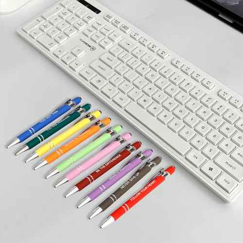 50 Pcs Inspirational Pens Bulk - Motivational Ink Ballpoint Pen with Quotes Stylus Tip Nurse Gifts for School Coworkers Office Supplies Black Ink