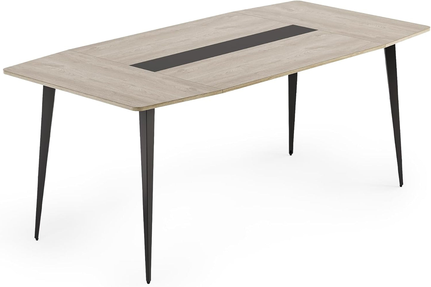 LITTLE TREE 6 FT Conference Room Table, 70.86L x 35.43W x 29.52H Inches Boat Shaped Meeting Seminar Boardroom Table