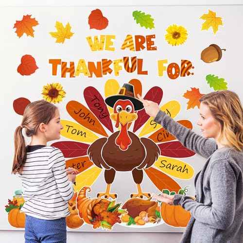 Thanksgiving Bulletin Board Decorations, Fall Classroom Decorations Set, Turkey and Fall Themed Bulletin Boards Decor for Classroom Elementary Middle High School (Turkey)