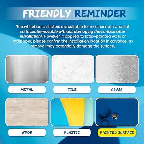 YOUNGJQ Magnetic Dry Erase Board Paper for Wall Self Adhesive Whiteboard White Board Sticker 42" x 24" for Office Home Playroom with Starter Kit