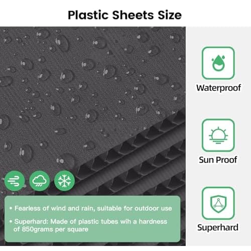 Plastic Sheets - 24" x 36" Plastic Poster Board 4 Pack, 4mm Coroplast Sheets, Blank Yard Signs for Lawn, Garage Sale, Real Estate, Open House, Black