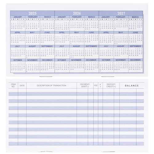 20 Pack Checkbook Register, Check Registers for Personal, Blank Ledger Transaction Registers for Personal or Business Bank, Check Register Book for Checking and Saving Account, Deposit and Credit Card