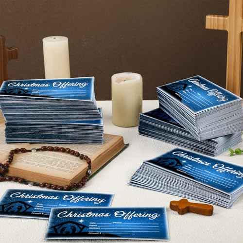 600 Pcs 6.5 x 3.5 Inch Christmas Offering Envelopes for Church Tithes and Offering Envelopes for Religious Tithe Donation Bulk Church Supplies (Advent)
