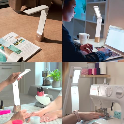 daylight Smart Go Portable Ideal for Reading, Light Therapy, Everyday Tasks, Crafts, Desk Work, DIY, Led, Chargeable lamp, 1 Count (Pack of 1), White