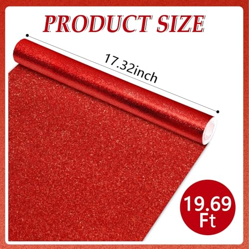 Deep Red Glitter Bulletin Board Paper Roll for Decorations & Crafts