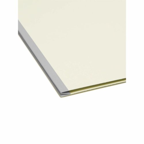 Smead 100% Recycled Pressboard Fastener File Folder, 2 Fasteners, 1/3-Cut Tab, 1" Expansion, Letter Size, Gray/Green, 25 per Box (15003)