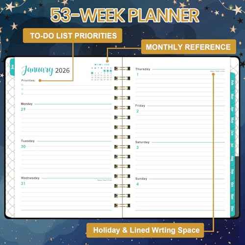 2026 Planner - 2026 Planner Weekly and Monthly, Planner 2026 with Tabs, Jan. 2026 - Dec. 2026, 2026 Calendar Monthly Planner, 8.4" x 6.3", Back Pocket + Thick Paper + Twin-Wire Binding - Cat Planner