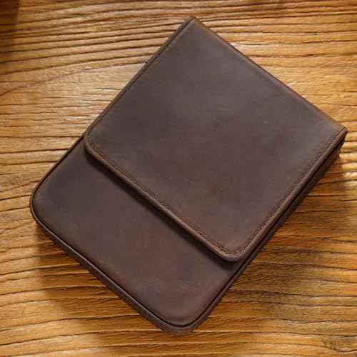 Leather Fountain Pen Case Collector Organizer,Pencil Case Handmade Pen Protective Sleeve (Magnetic 6 slots)