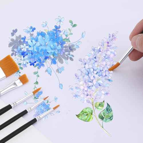 Face Paint Brush Set, 6 Pcs Professional Artist Brush for Body Face Painting Body Art Makeup Kit for Acrylic Painting Oil Gouache Watercolor Halloween Cosplay Party Makeup Kit