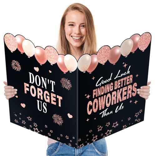 Large Good Luck Finding Better Coworkers Than Us Farewell Greeting Card£¬Rose Gold Jumbo We Will Miss You Goodbye Good Luck Retirement Going Away Card for Coworker Friend£¬Gifts for Colleague Leaving