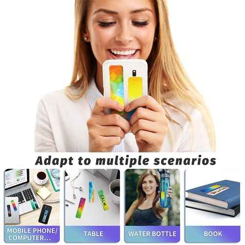 48 Pieces Unique Sensory Stickers for Anxiety Relief Items - Sensory Strips with Storage Box - 2 Textured Surface Fidget Strips for Office & Classroom Desk - Relieve Adult & Teen Stress