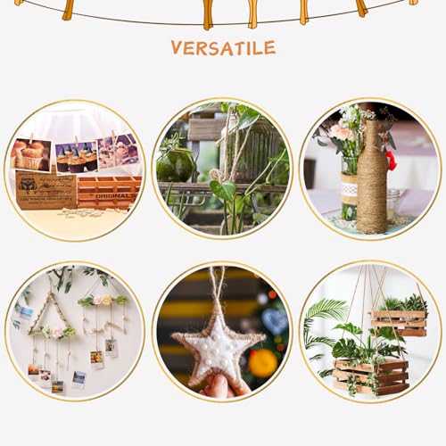 2mm Jute Twine, 328ft — Natural Burlap String for Gardening, Craft & Packaging