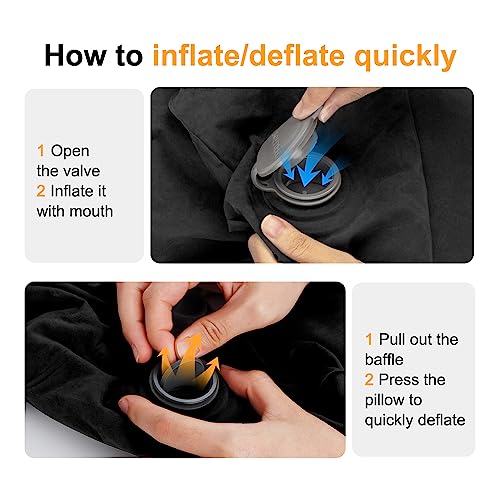 Maliton Black 1 Pack Inflatable Travel Foot Rest Pillow for Kids — Adjustable Height Baby/Toddler Car Seat & Airplane Bed