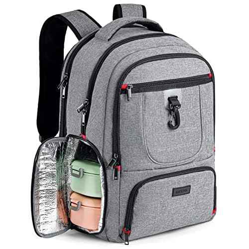 Lunch Backpack, Insulated Cooler Lunch Bag Backpack, Large Travel 17.3 Laptop Back Pack Sturdy Computer College School Bookbag for Women Men for Men Women Work Hiking Picnic