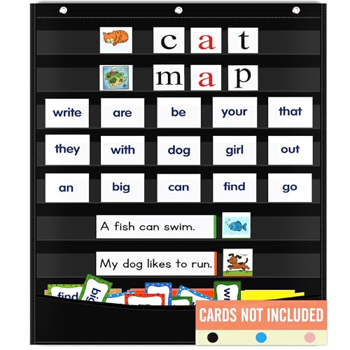 Black 7+1 Pocket Classroom Chart for Learning & Organization - Teacher Supplies