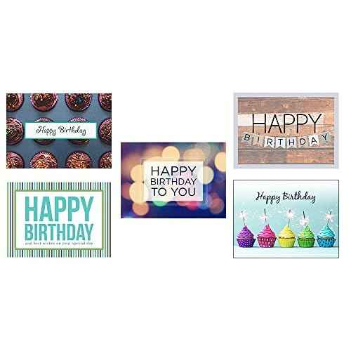 CEO Cards - Birthday Greeting Card Assortment, 5 Cards of Each Design, 5x7 Inches, 25 Cards & 26 White Envelopes (VP1603)