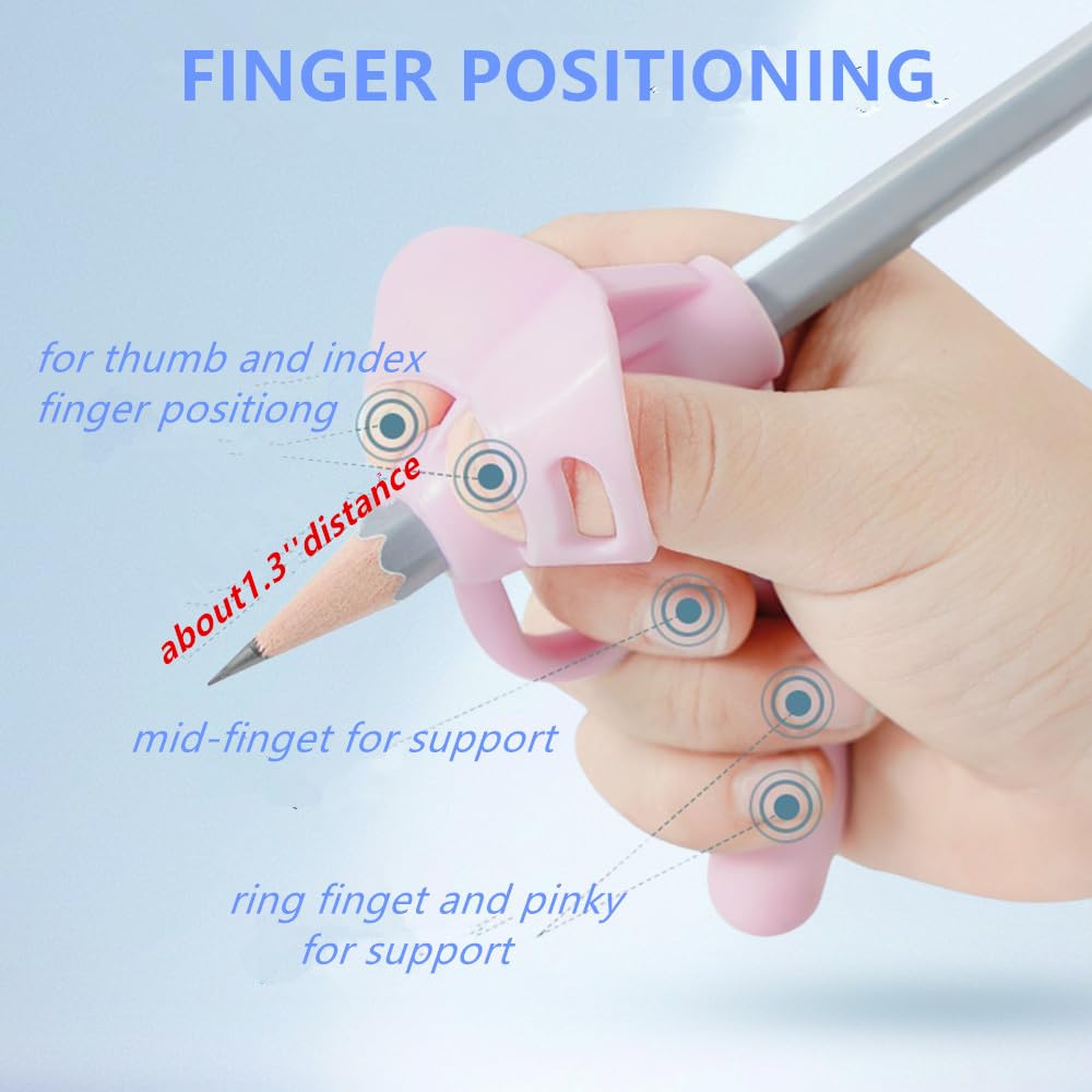 TRUSBEE Pencil Grips for Kids Handwriting, 8 Pack Pencil Grippers, Toddler Pencil Grip Pencil Holder for Kids, Finger Grips Posture Correction Writing Tool for Toddlers Preschooler Training