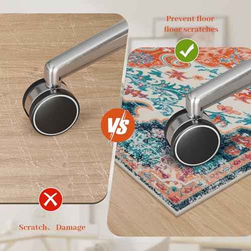 Anidaroel 48"x60" Office Chair Mat for Hardwood Floor, Desk Chair Mats for Hard Floors, Office Rug for Rolling Chair, Easy Glide Desk Floor Mat, Computer Gaming Chair Mat, Orange/Multi