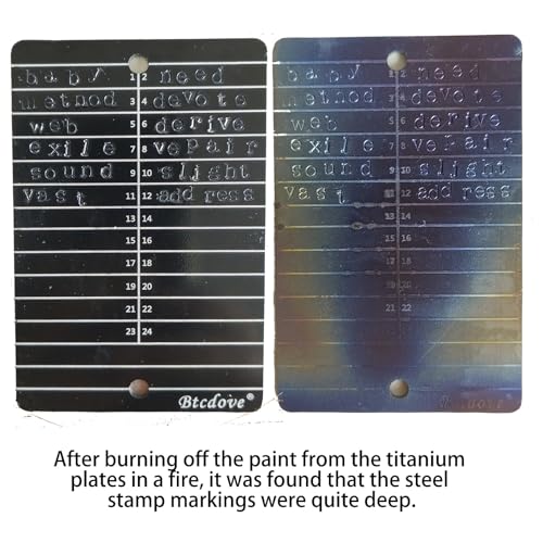 Titanium Seed Phrase Storage Plates ? Dual Plate Design with Steel Stamps & Metal Workbench, Anti-Tamper Security Solution