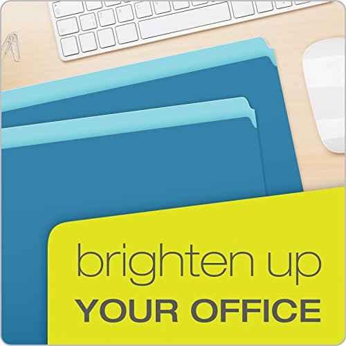 Pendaflex Two-Tone Color File Folders, Letter Size, Blue, Straight Cut, 100/BX (152 BLU)