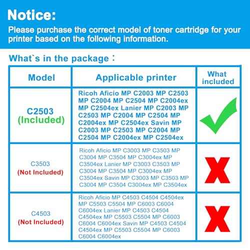LCL C2503H Black Toner Cartridge Replacement for Ricoh MP C2503 C2503H 841918 for Ricoh MP C2003 MP C2503 MP C2503H MP C2004 MP C2504 MP C2004ex MP C2504ex Printer (1-Pack)