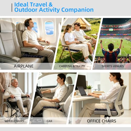 Travel Airplane Seat Cushion for Long Flights – Inflatable Comfort Pad