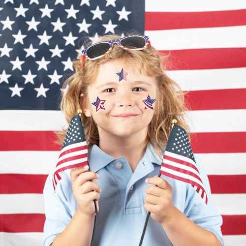 Anwyll American Flag Star Stickers - 500Pcs 1.5Inch USA Patriotic Seals Labels Stickers Self Adhesive 4th of July Sticker Memorial Day Sticker for Independence Day Kids Reward Envelope Seal Card
