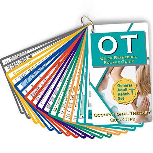 Occupational Therapy Reference Pocket Guide - Must Have OT Resource 32 Pages Quick Tips for OT Student, Occupational Therapy Gifts Therapist Gift for Women Pocket Sized 3"¡¿5" General Adult Rehab Set