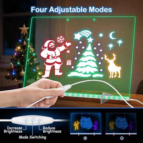 LumiBoard LED Drawing Board for Kids, 13.7"x10" Light Up Acrylic Dry Erase Led Note Board with Colors, Doodle Glow Board with Stand, Magic Drawing Tablet as Christmas & Birthday Gifts for Girls Boys