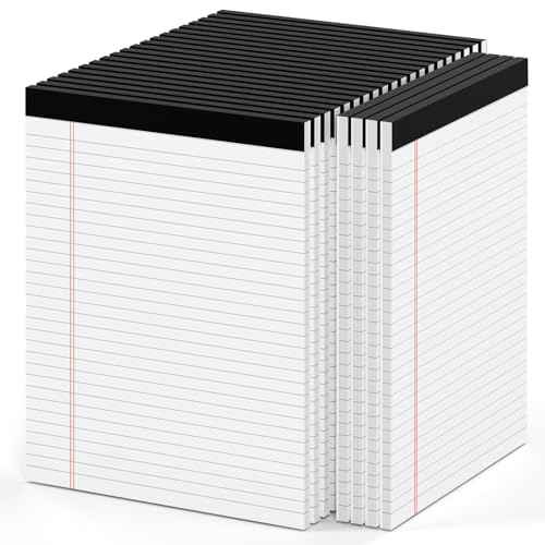 24 Pack Legal Pads 8.5 x 11 Note Pads 8.5 x 11 Inch Notepad 720 Sheets Writing Pads Wide Ruled Lined Paper Pads White Paper Note Pads 8.5 x 11 with 30 Sheets Per Legal Pad for School, Office, Home