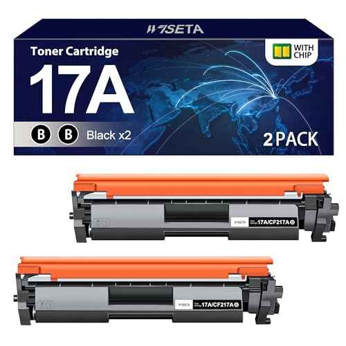 Wiseta 17A Black Toner Cartridge | Compatible Toner Cartridge Replacement for 17A Toner Works with Pro M102w M130fw M130fn M130nw M102a M130a Pro MFP M130 M102 Toner Printer (2 Black)