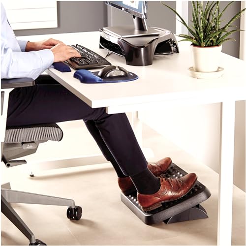 Fellowes 48121 Standard Foot Rest Graphite, 3.75 x 17.63 x 13.13 in – dual-height, tilting platform