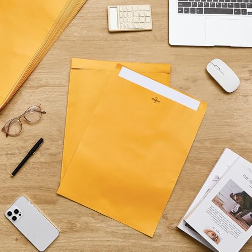 Motipuns 25 Pack Large Manila Clasp Envelopes 14 x 18 Inch Golden - Office & Mail Supplies