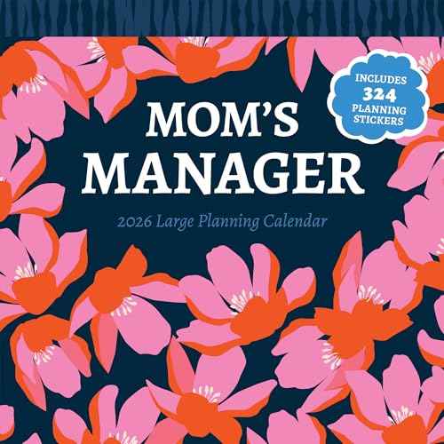 TF Publishing 2026 Mom's Manager Wall Calendar - Large Grids for Appointments and Scheduling - Vertical Monthly Wall Calendar 2026 with Premium Matte Paper for Home and Office Organization - 12x12in
