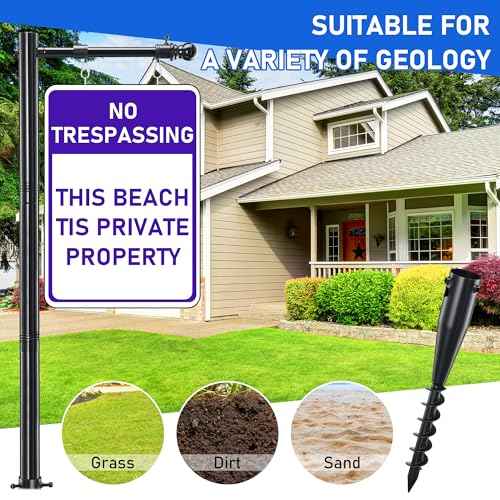Real Estate Sign Post, Open House Signs for Real Estate, 100 inch Realtor Yard Sign Post for Sale, Rent, 35" Arm Holds up to 25" Sign, Black